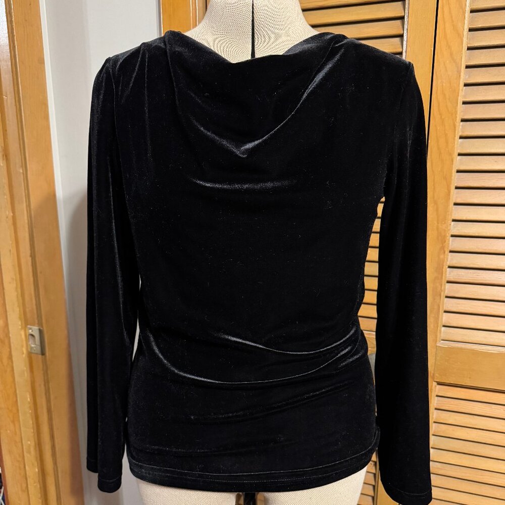 Otto Black Velvet Cowl Neck Top Size Asian L (See Description)